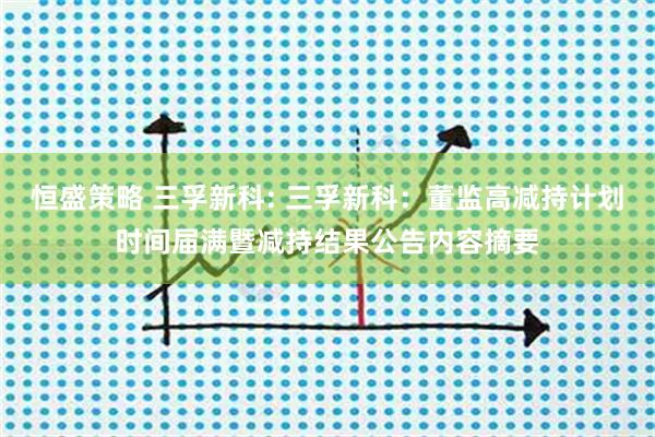 恒盛策略 三孚新科: 三孚新科：董监高减持计划时间届满暨减持结果公告内容摘要